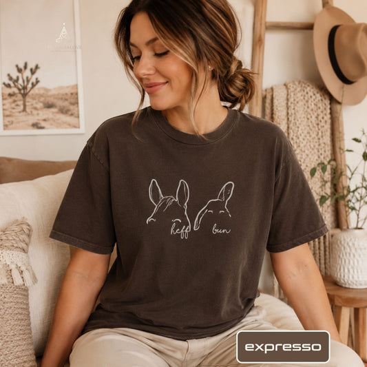 Custom Pet Outline Shirt with Names – Minimal Personalized Pet T-Shirt