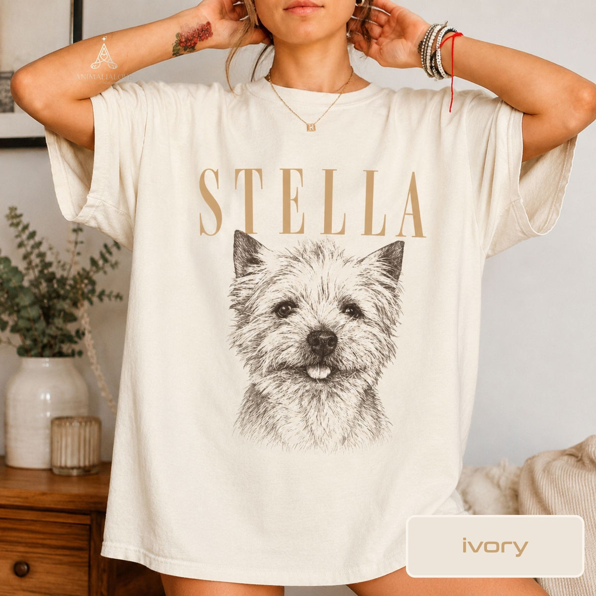 Custom Dog Portrait Shirt from Photo