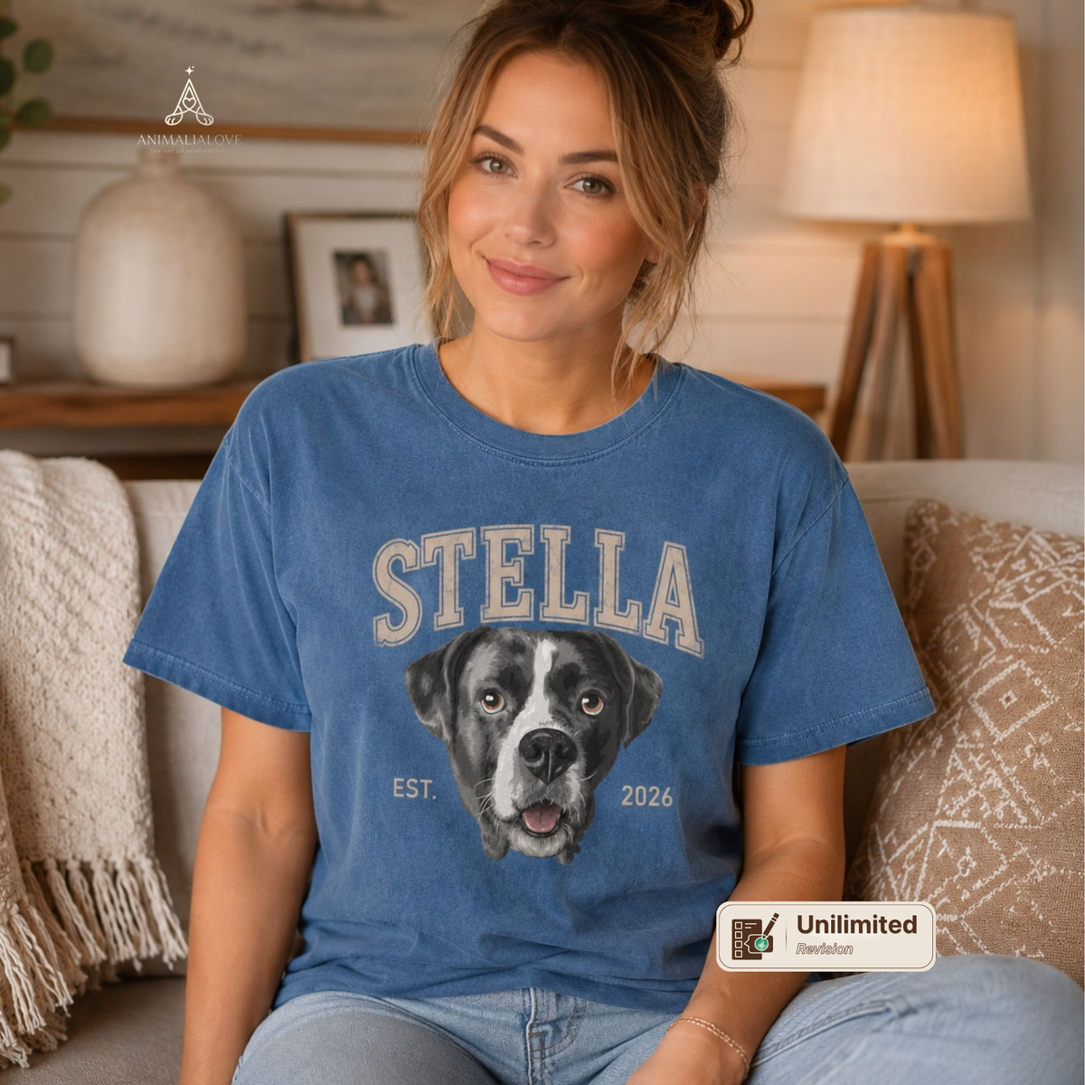 Custom Pet Portrait T-Shirt, Personalized Vintage Bootleg Style Pet T-Shirt