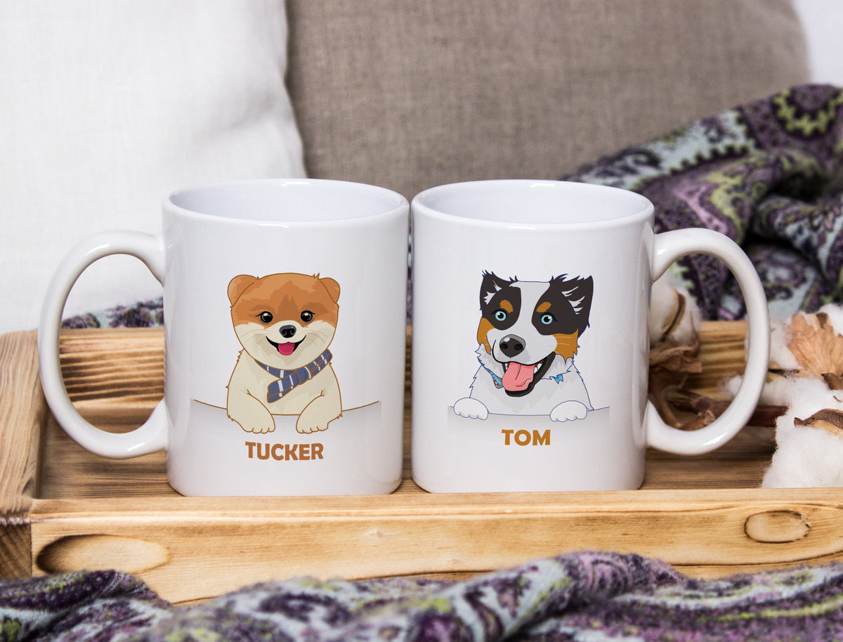 Unique personalized pet gift with illustrated dog portrait