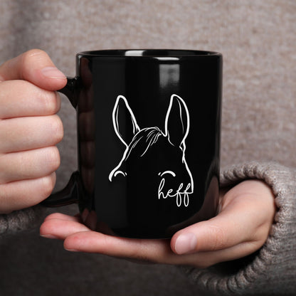 Custom pet photo line drawing mug