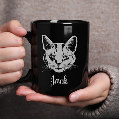 Dog portrait black mug created from customer photo