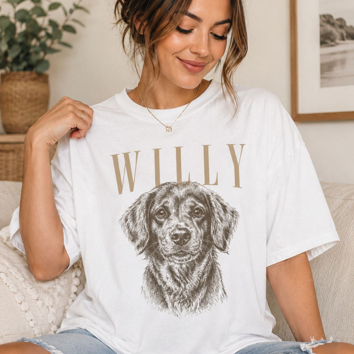Custom Dog Portrait Shirt from Photo