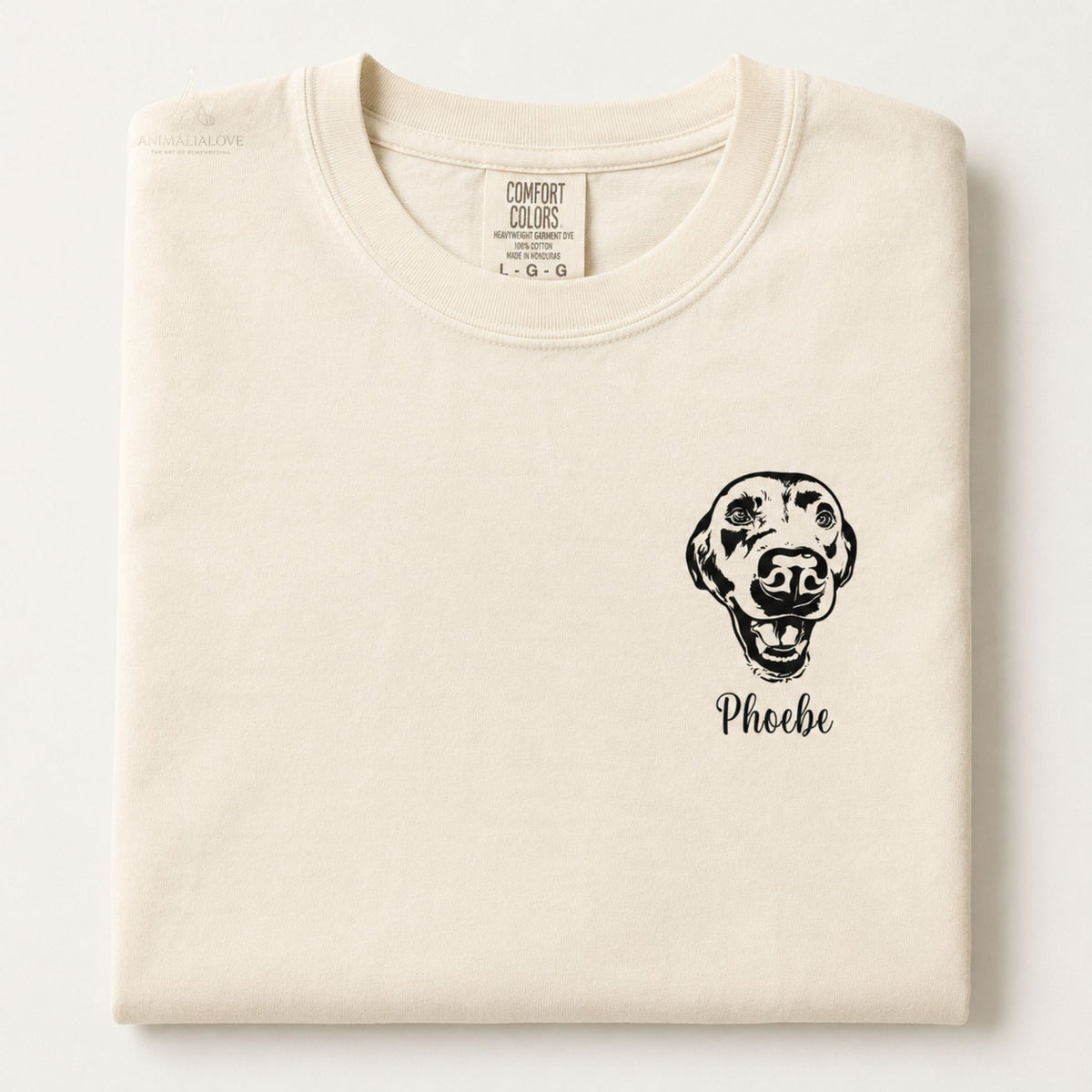 Personalized Dog Cat Face Comfort Color T-Shirt