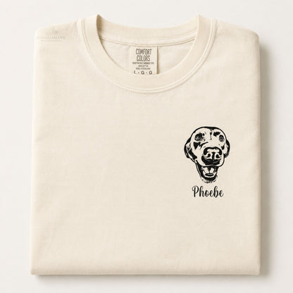 Personalized Dog Cat Face Comfort Color T-Shirt