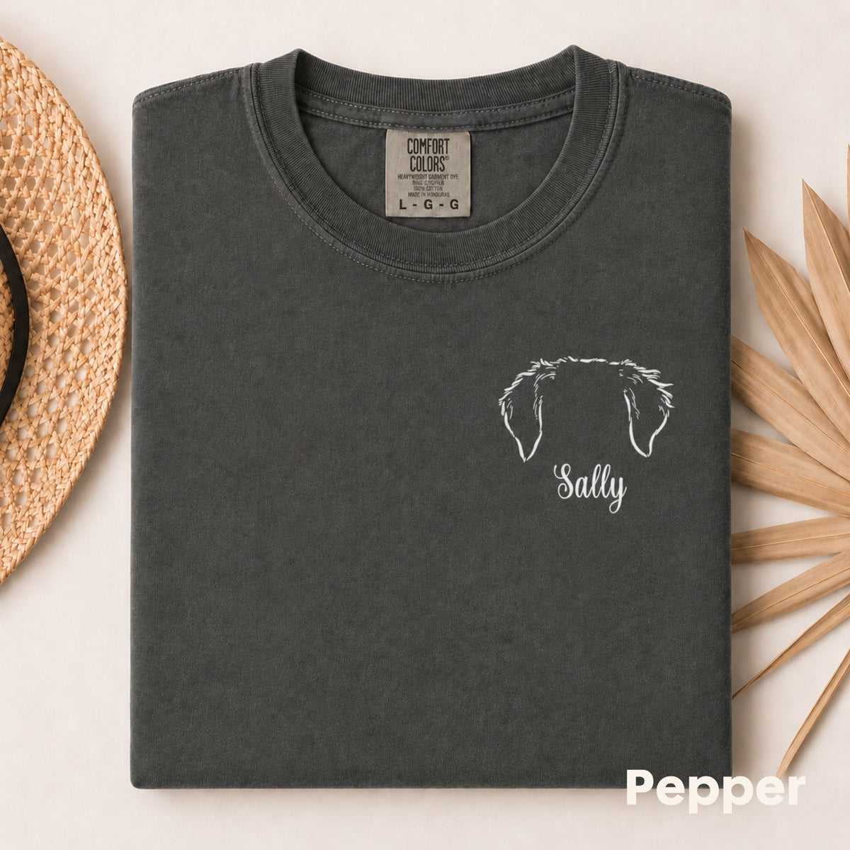 Custom Pet Ears Outline Shirt with Name – Comfort Colors 1717