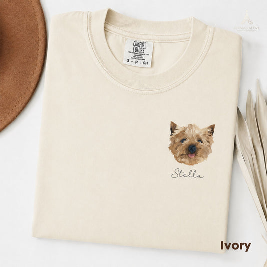 Custom Pet Portrait Shirt from Photo T- Shirt, Personalized Hand Painting Dog Face Tee