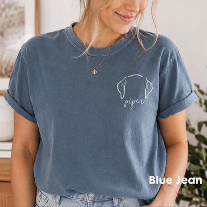 Custom Pet Ears Outline Shirt with Name – Comfort Colors 1717