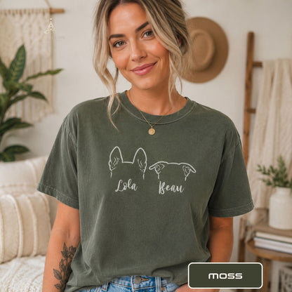 Custom Pet Outline Shirt with Names – Minimal Personalized Pet T-Shirt