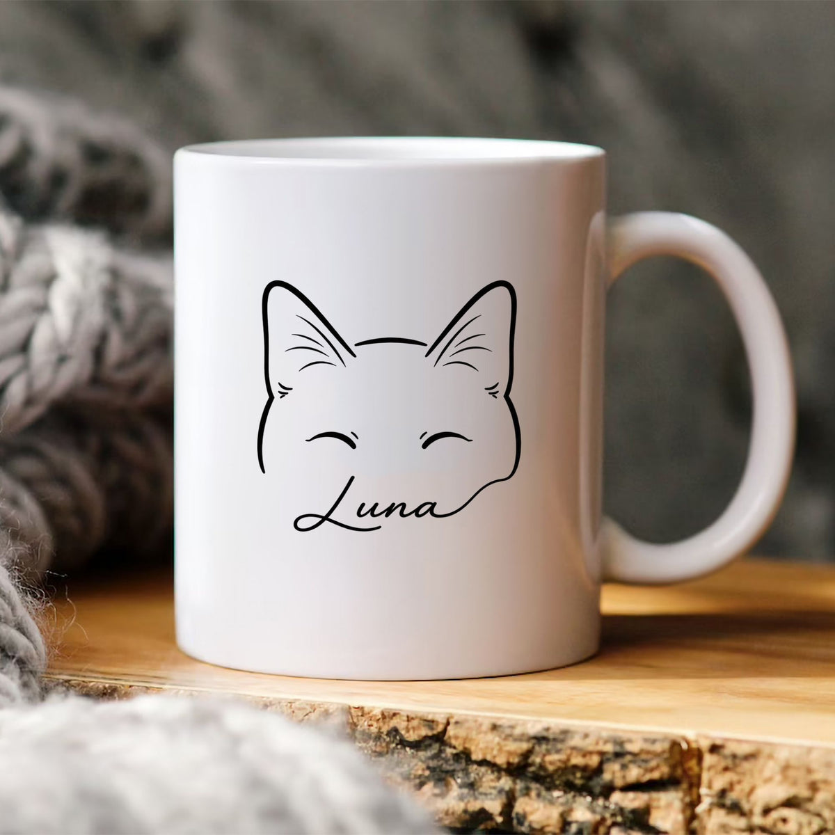 Personalized dog line art mug from photo