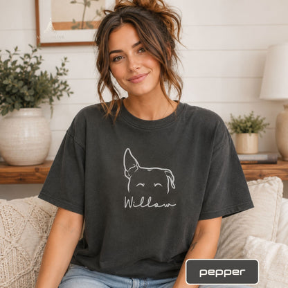 Custom Pet Outline Shirt with Names – Minimal Personalized Pet T-Shirt
